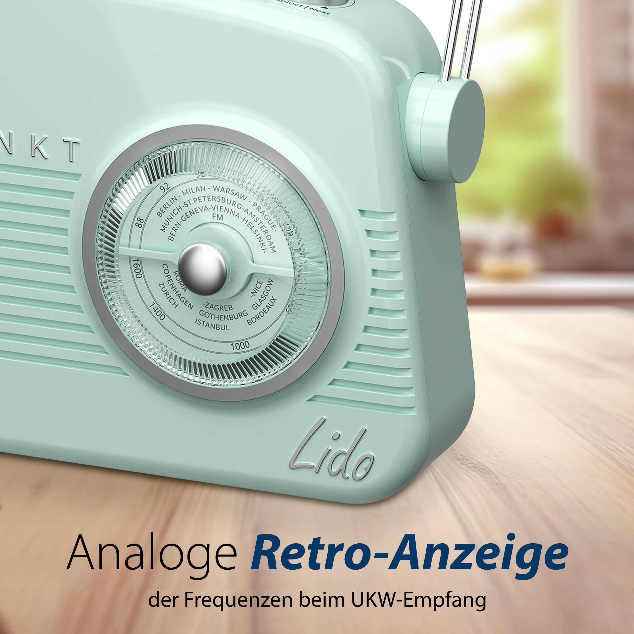 Blaupunkt LIDO VDR 10, Blau Nostalgieradio, DAB+ Radio Retro Design, digitales Radio mit Senderspeicher, Retro DAB Radio mit Bluetooth, UKW Empfang, kompakte Bauweise