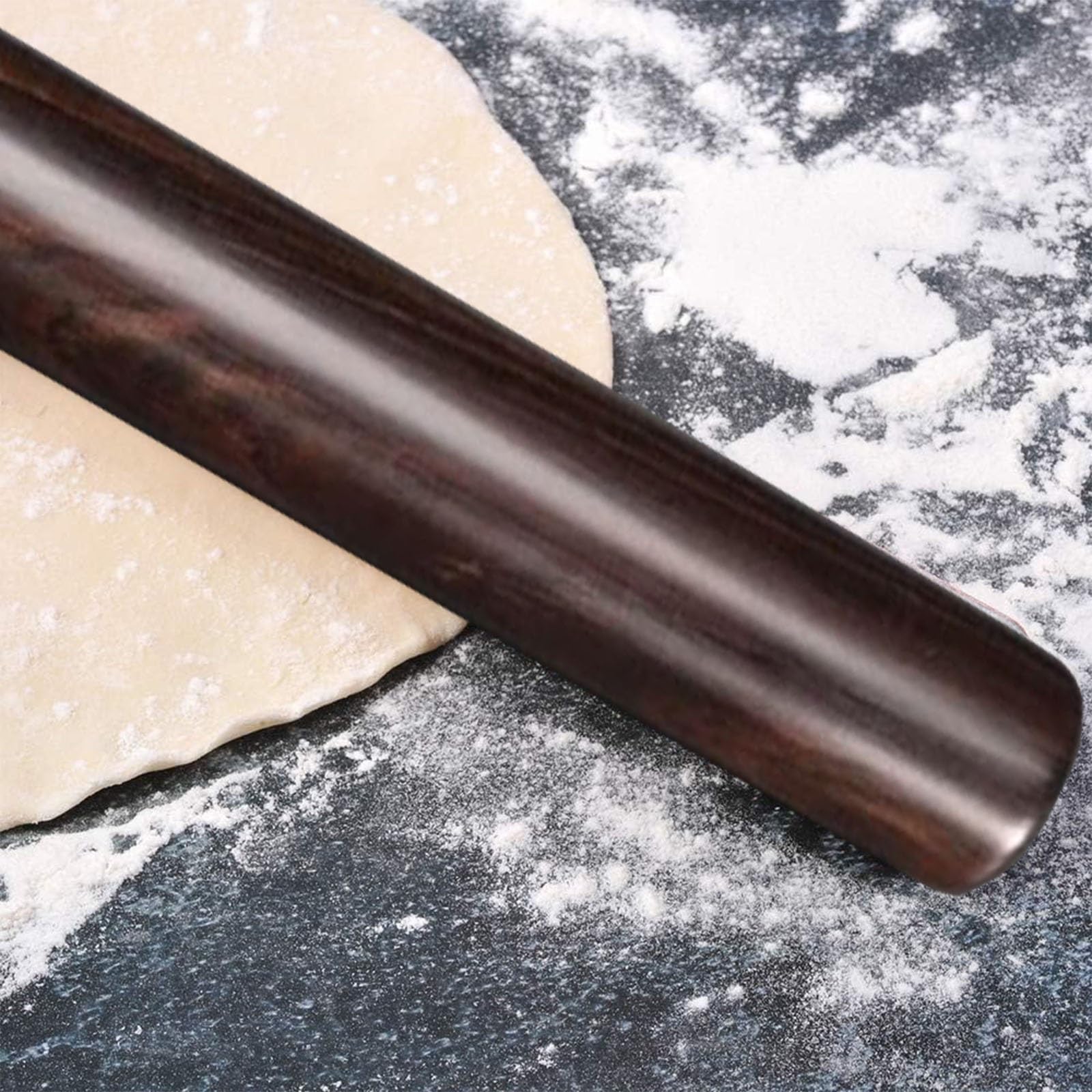 Rodillo de amasar cocina Rodillo De Madera Antiadherente, Utensilio De Cocina Esencial Rodillos Para Hornear 27 40 55 65 CM, Rodillo Para Pasta Fideos Masa Bollo Wonton Bao Bun Pan Galleta(Sepia,LxD 2