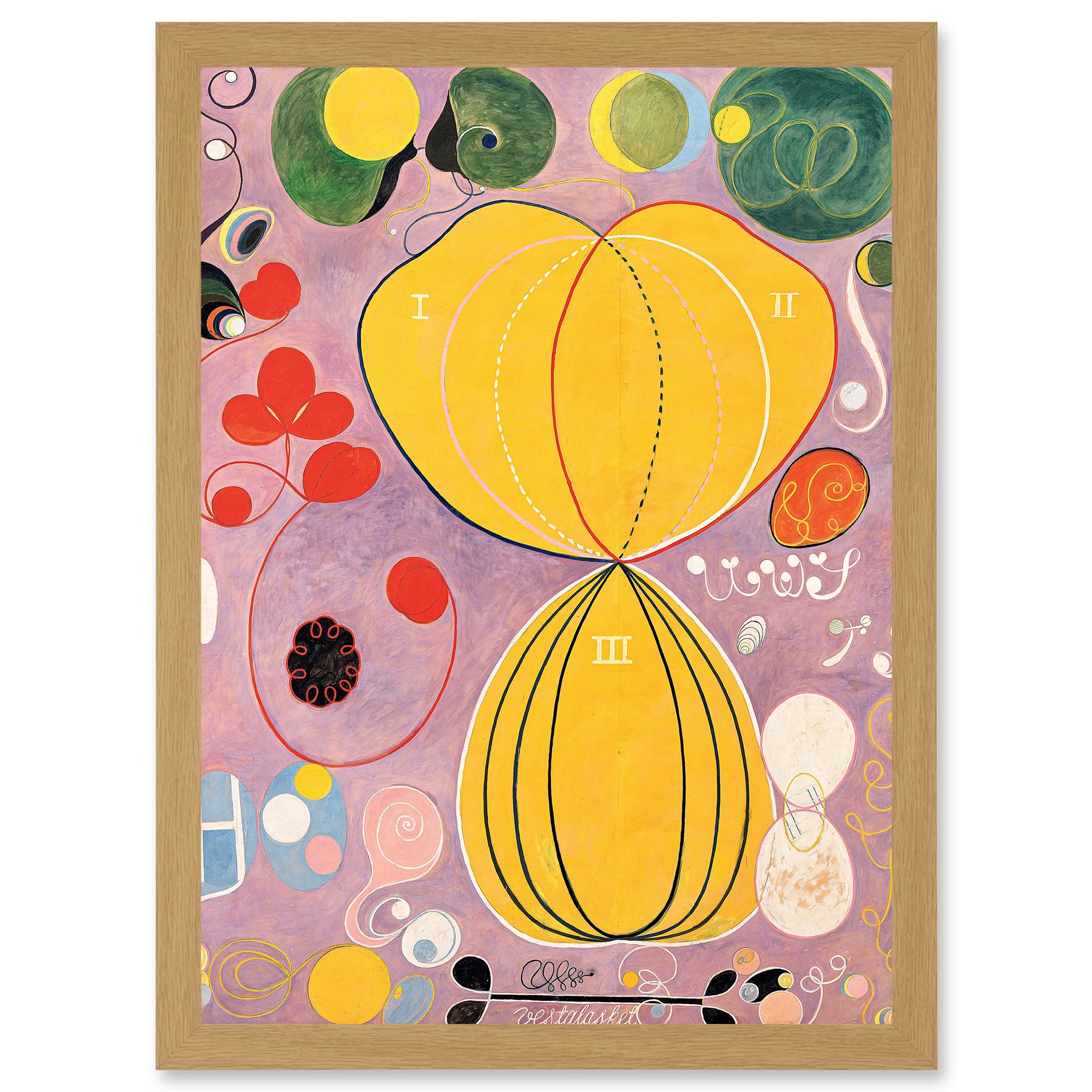Artery8 Hilma Af Klint Group IV No 7 Ten Largest Adulthood Abstract Artwork Framed Wall Art Print A4