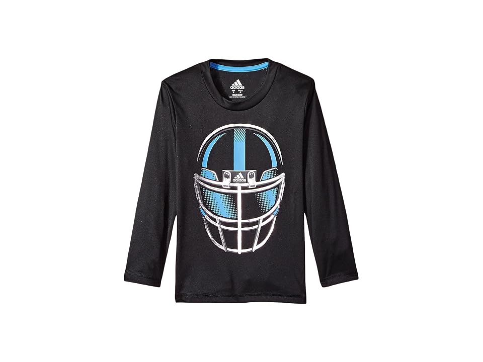 

adidas Kids Long Sleeve Defense Helmet Tee (Toddler/Little Kids) (Adi Black) Boy's Long Sleeve Pullover