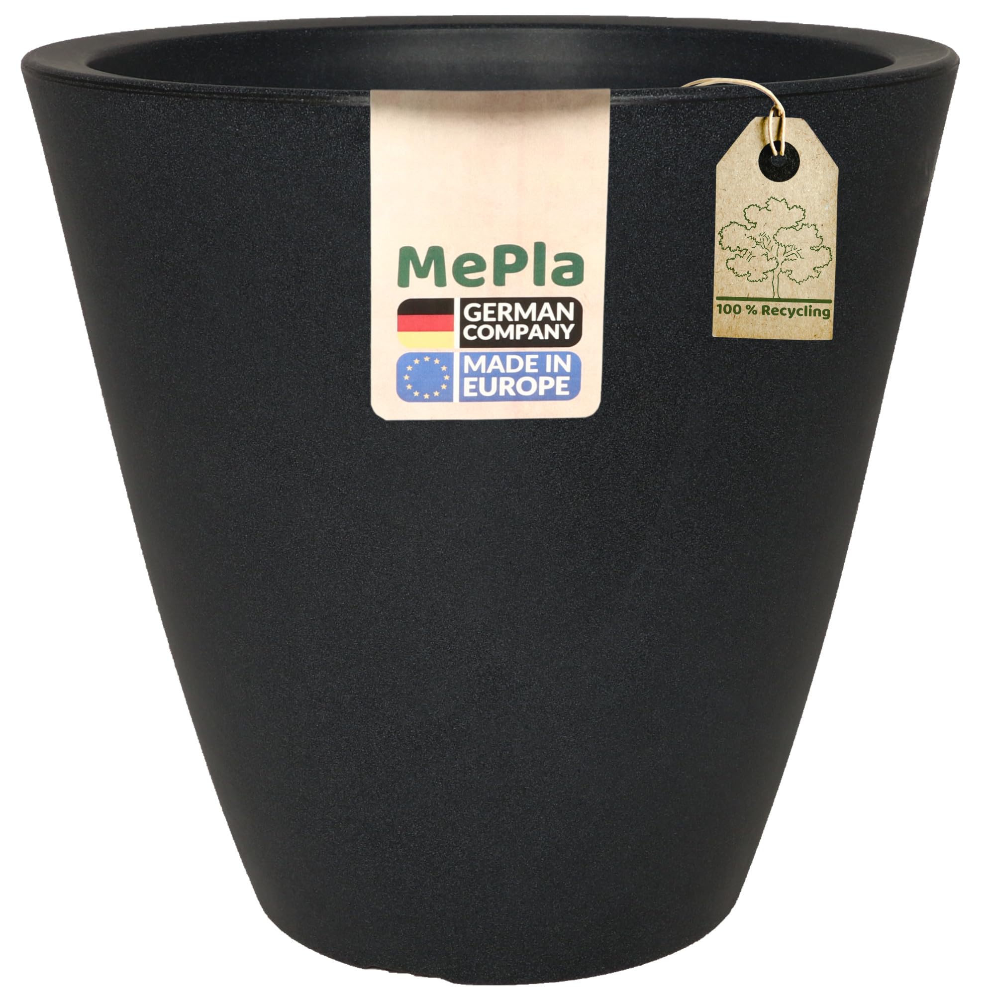MePla Hochkübel Orvieto - runder Pflanzkübel - wetterfestes Pflanzgefäß - UV-beständiger Blumenkübel - Pflanzentopf - Kübel - ø50 H49 - anthrazit