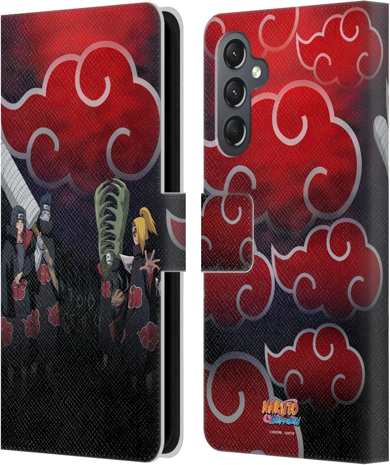 Head Case Designs Officially Licensed Naruto Shippuden Akatsuki Key Art Leather Wallet Case Compatible with Samsung Galaxy A25 5G