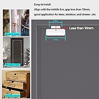 Vista 5 de Tuya - Sensor de puerta WiFi, sensor inteligente de ventana de puerta, alarma en tiempo real compatible con Alexa Google Assistant, sensor