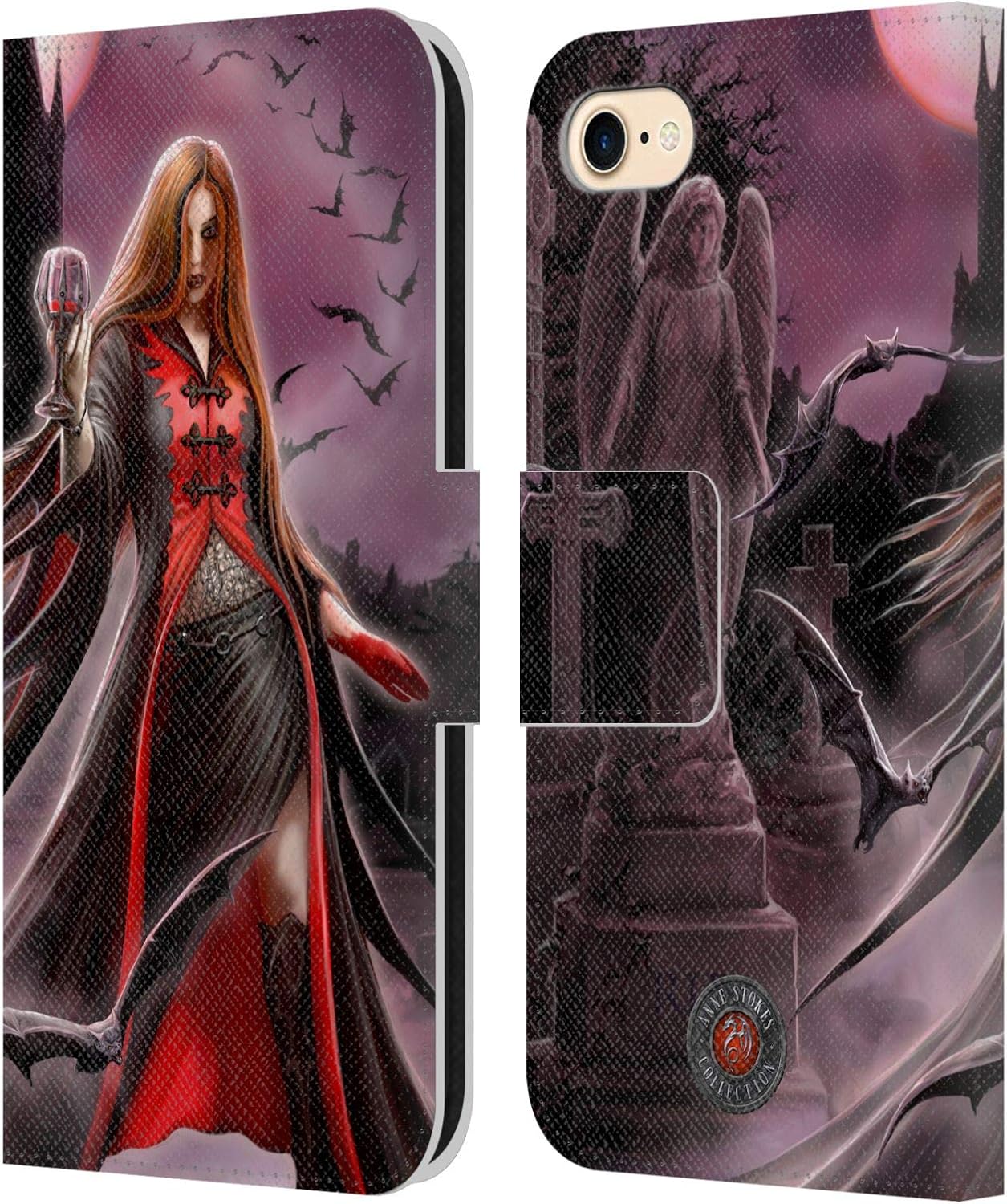 Head Case Designs Officially Licensed Anne Stokes Blood Moon Gothic Leather Wallet Case Compatible with Apple iPhone 7/8 / SE 2020 & 2022