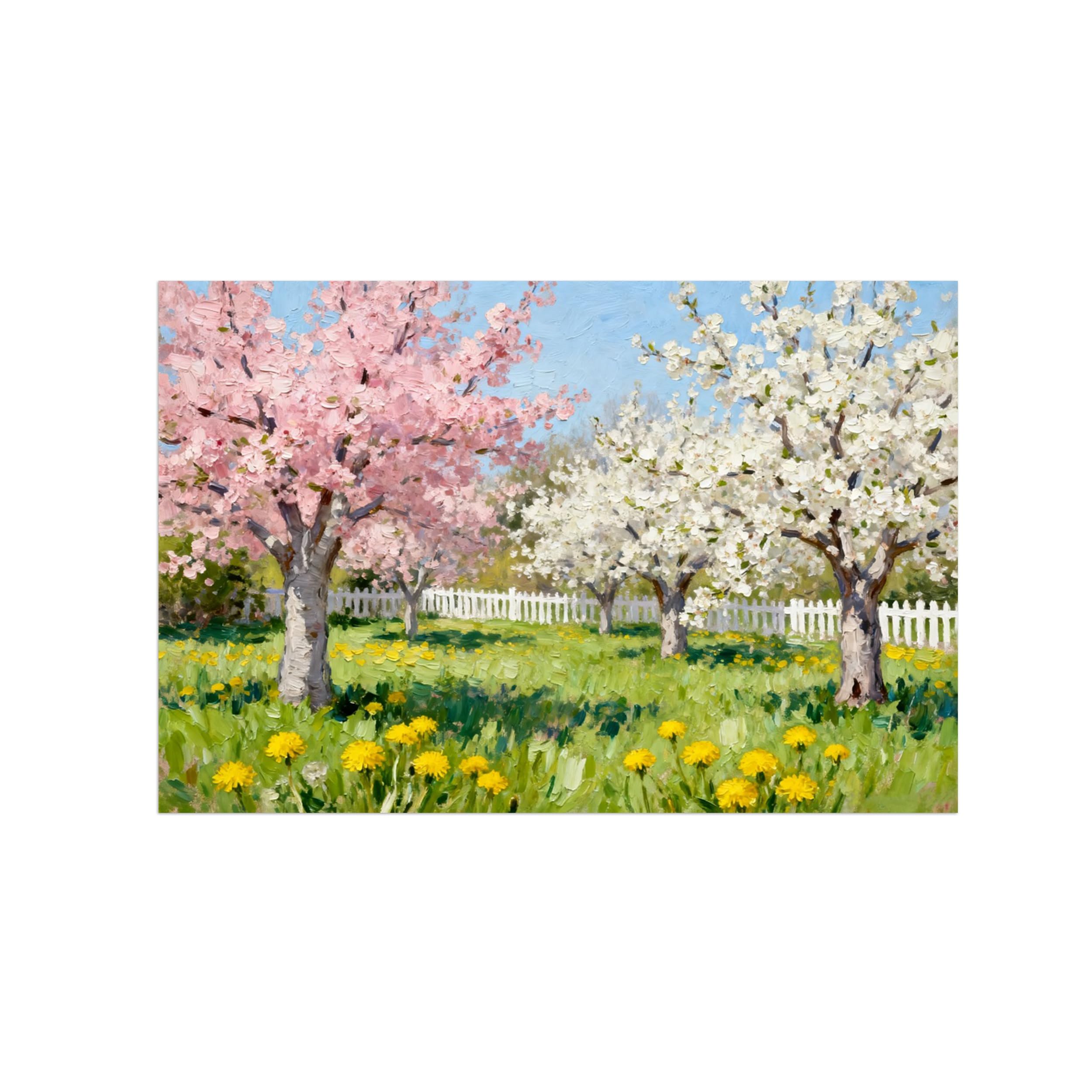 Ozpwbvy Unframed Garden Tree Landscape Canvas Wall Art Picture 80X120cm