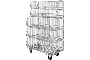 Quantum Storage Systems M1848BC6C 5-Tier Mobile Wire Shelving Unit with Casters