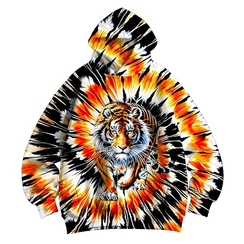 DMPROD Kids Tie Dye Hoodie Long Sleeve Hooded Pullover Sweatshirt