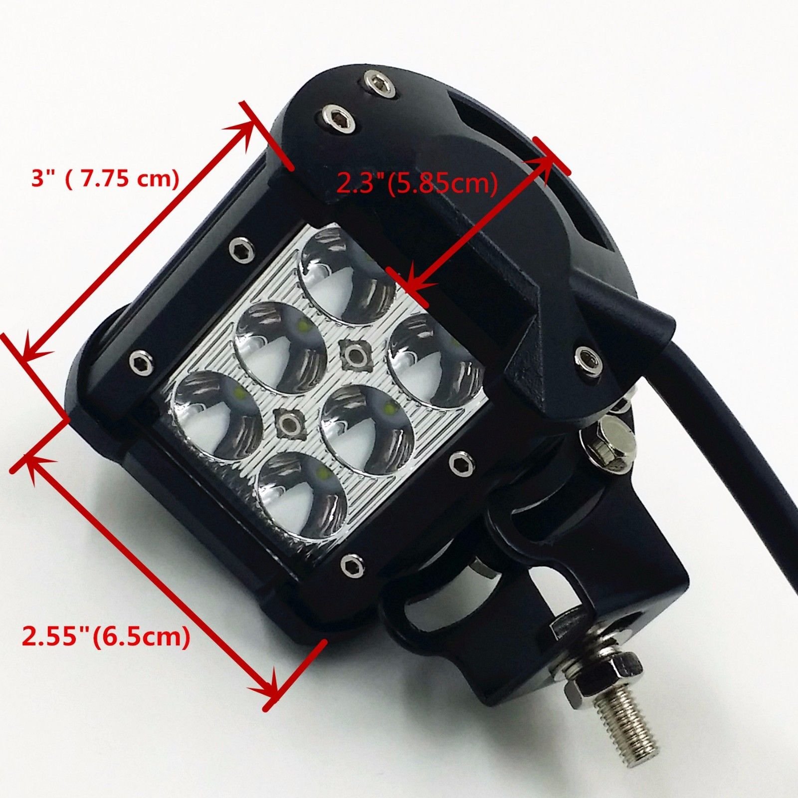 Motorcycle Bottom Mount LED Spot Work Driving Fog Head Light Headlight Car Trunk ATV
