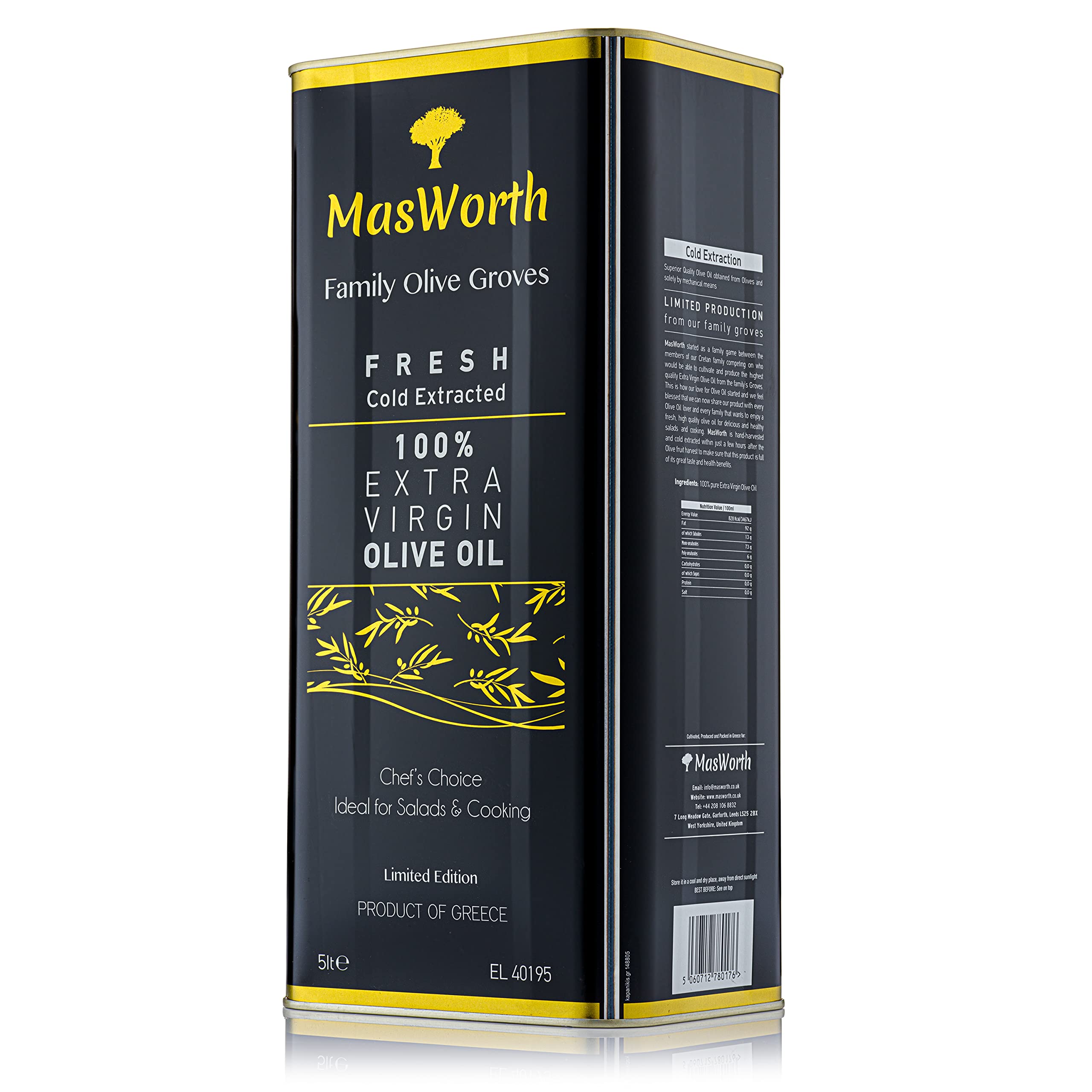 MasWorth Olive Oil Family Olive Groves 100 Extra Virgin Olive Oil