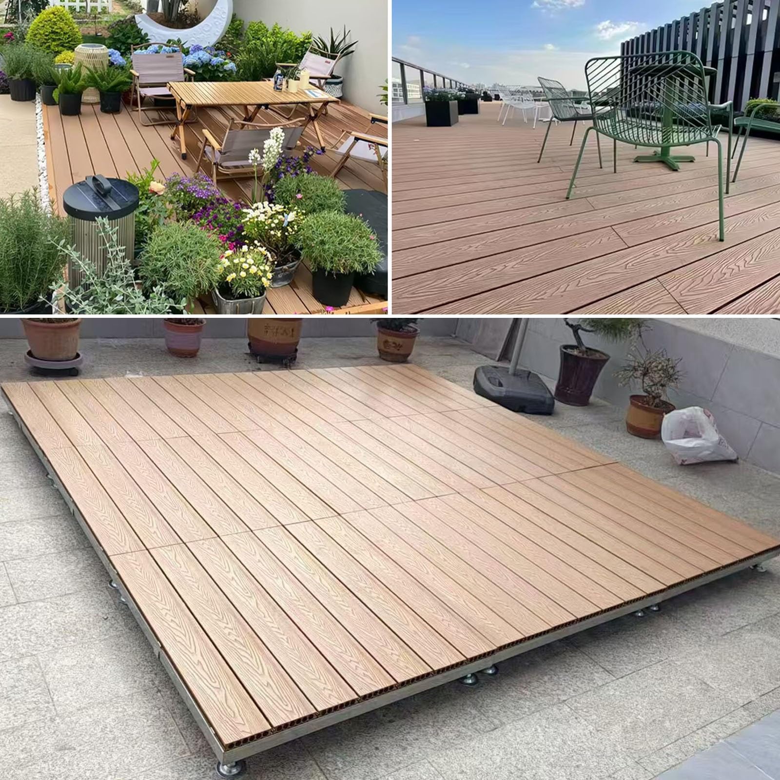 Piattaforma Da Patio Esterno Modulare Regolabile In Altezza Con Telaio