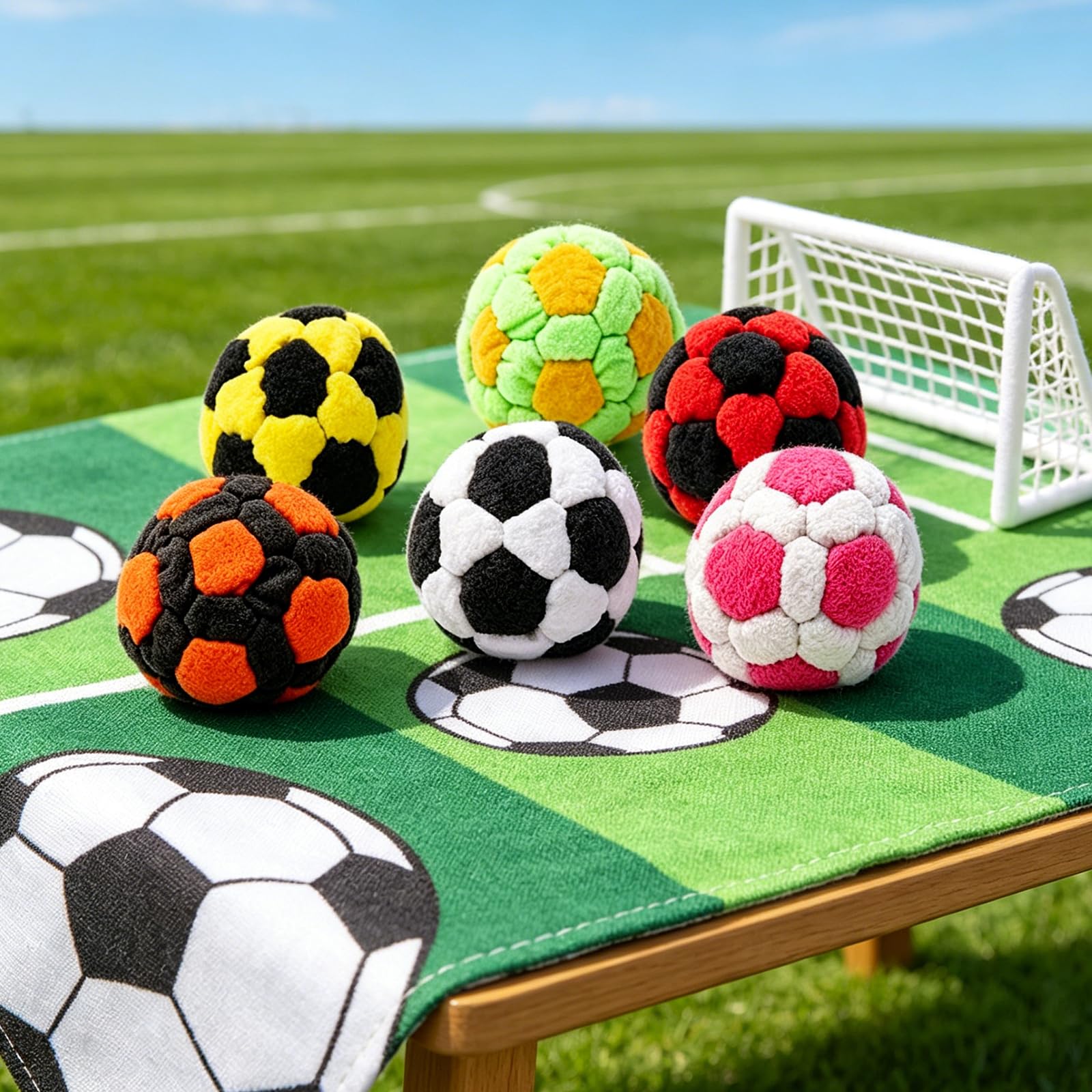 Pelotas de Fútbol de Felpa Portátil Set 6 Juguetes Clipser para Niños Mejorar la Coordinación Mano Ojo Juegos al Aire Libre