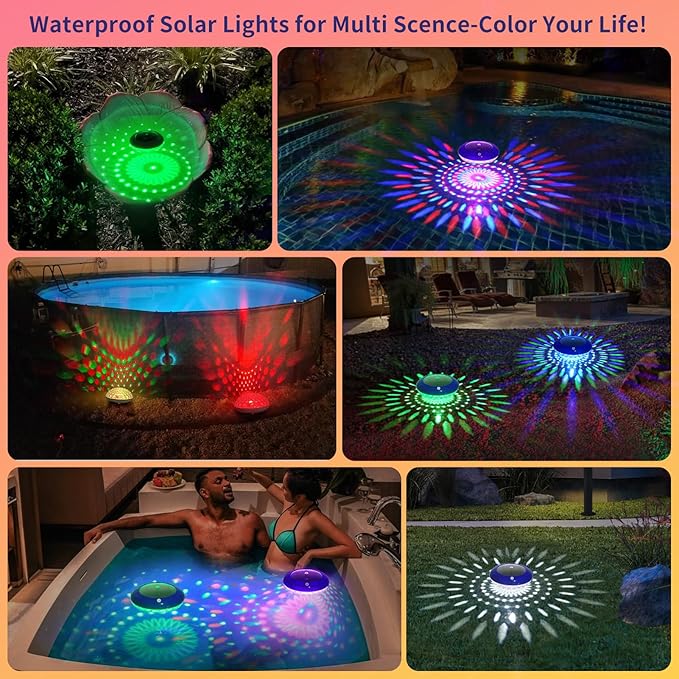 Luces Solares Flotantes para Piscina RGB IP68 FirstE 2 Unidades miniatura 9