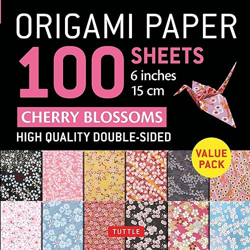 Origami Paper 100 Sheets Cherry Blossoms 6" (15 cm): Tuttle Origami Paper: Double-Sided Origami Sheets Printed with 12 Different Patterns (Instructions for 5 Projects Included)