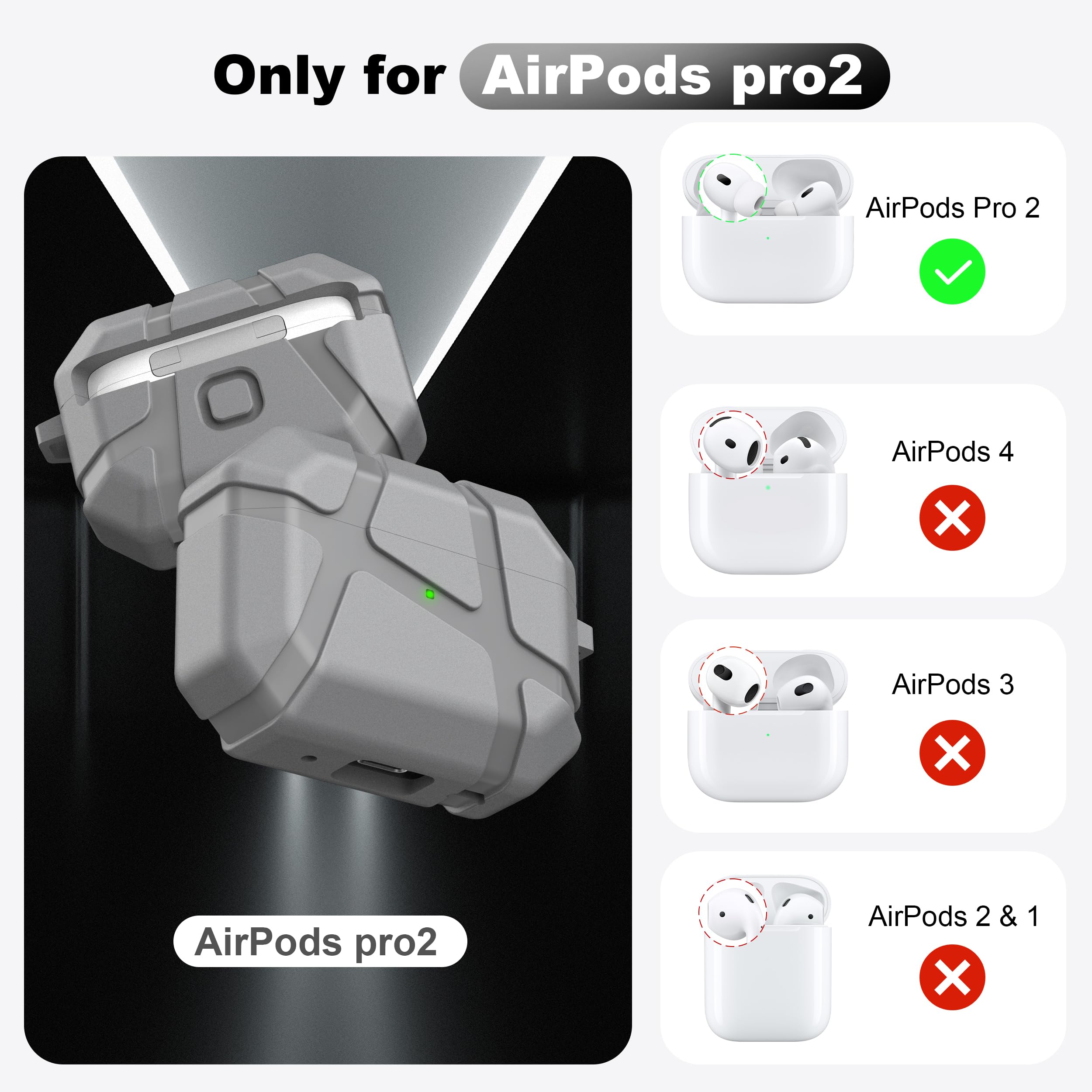 Amazon | R-Fun AirPods Pro 2ケース 耐衝撃シリコン保護ケース