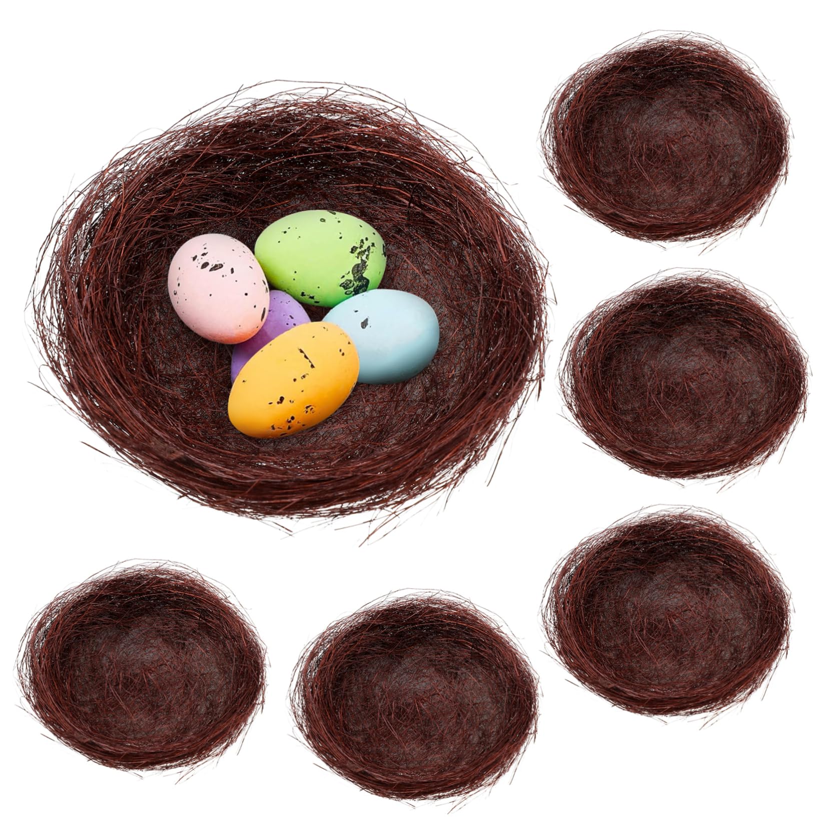 BESPORTBLE 80 Pezzi Simulato Nido di Uccello Uova di Uccello per L'Artigianato Pasqua Nido di Uccelli Decorazione Decorazione in Vimini Artificiale Figurine Pasqua Mini Uova di