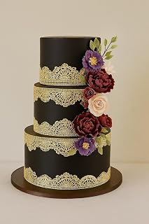 3 x Intricate Mosaic Veil Lace Decorations for Desserts, Anniversery, Birthday, Wedding, Baby Shower, Engagements, Mothers Day.