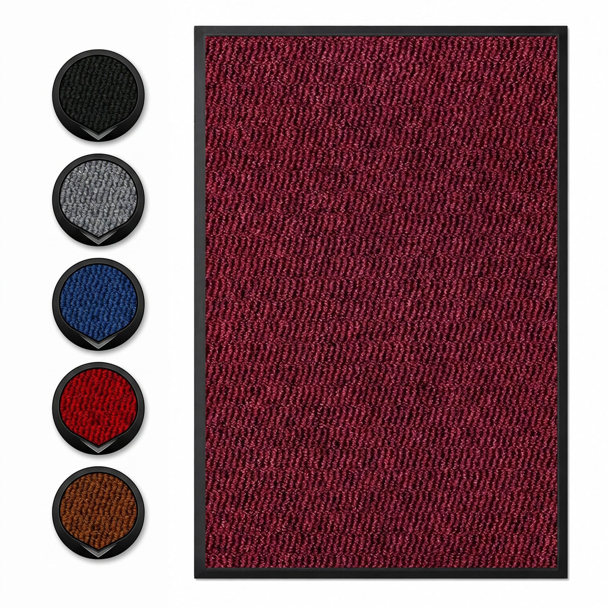 RR Rugs Sunny Indoor & Outdoor Washable Doormat - Non-Slippery, Heavy Duty, Dust Grabbing, Low-Profile Floor Mats For Home and Commercial Use (Red, 40x60 cm)