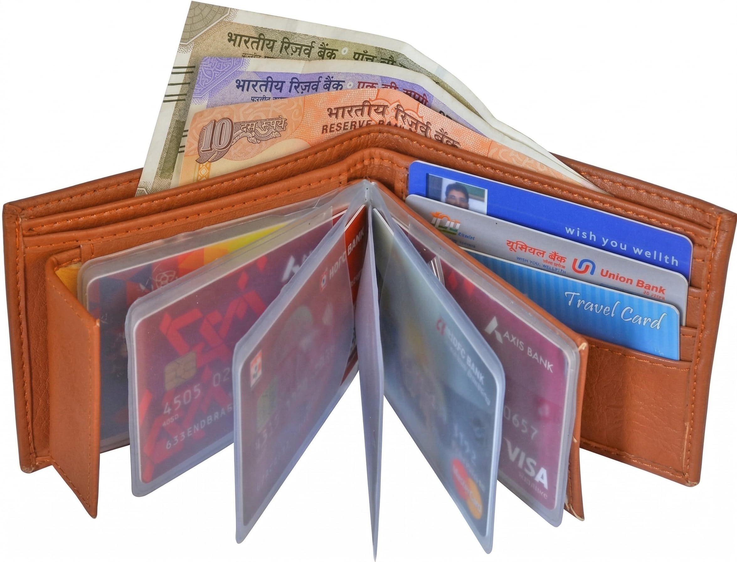 Tan Artificial Leather Mega-Organizer Wallet with 15+ Card Slots and Dual Note Pockets-image-42