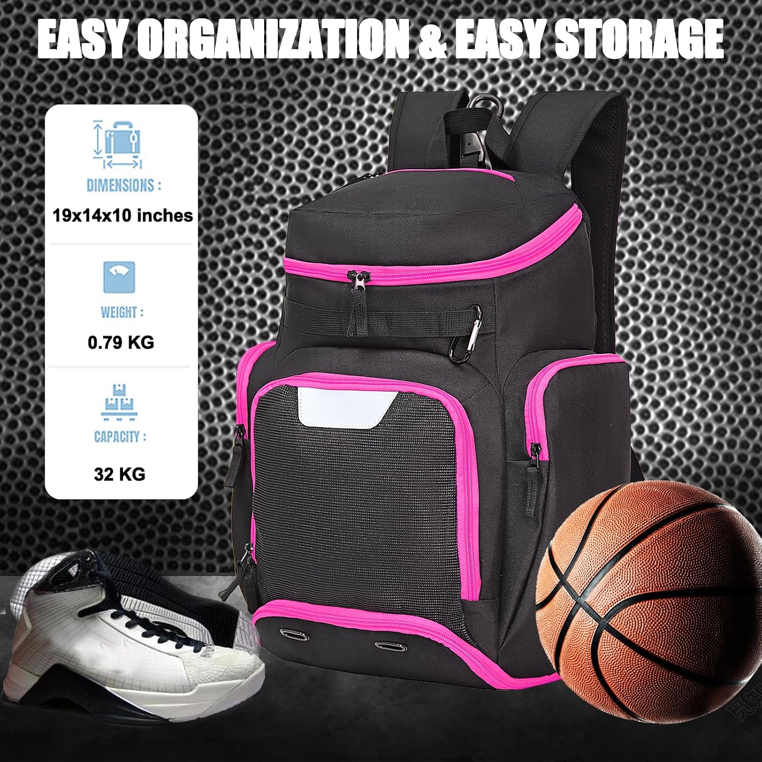 LARIPOP Basketball Backpack with Ball & Ventilated Shoe Compartment Insulated Pockets for Men Youth Training