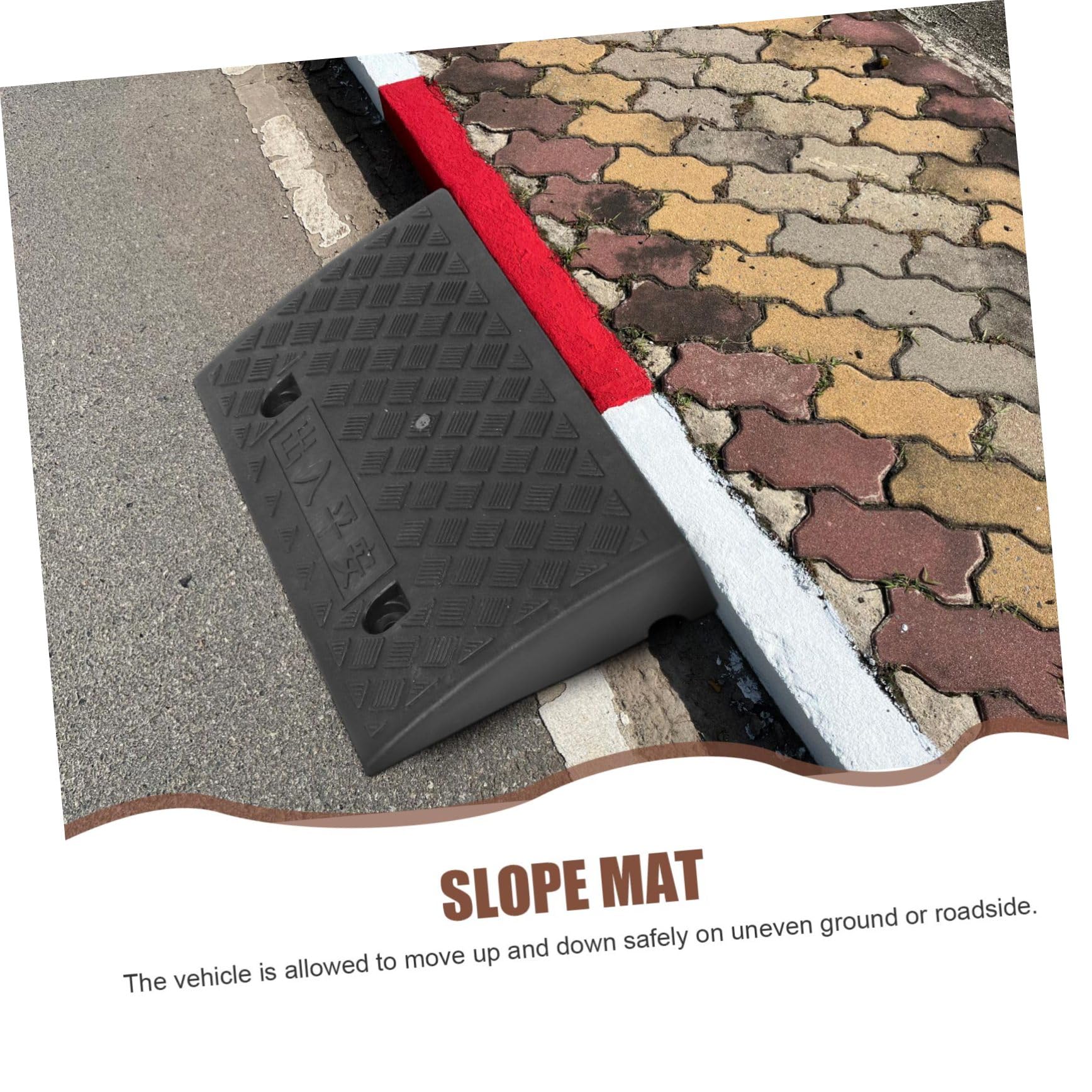 Rampa in Gomma Plastica Portatile per Carichi Pesanti, Rampa di Pendenza Leggera per Marciapiede, Accesso Veicoli e Motociclette, Resistente All'abrasione e Facile da Installare,