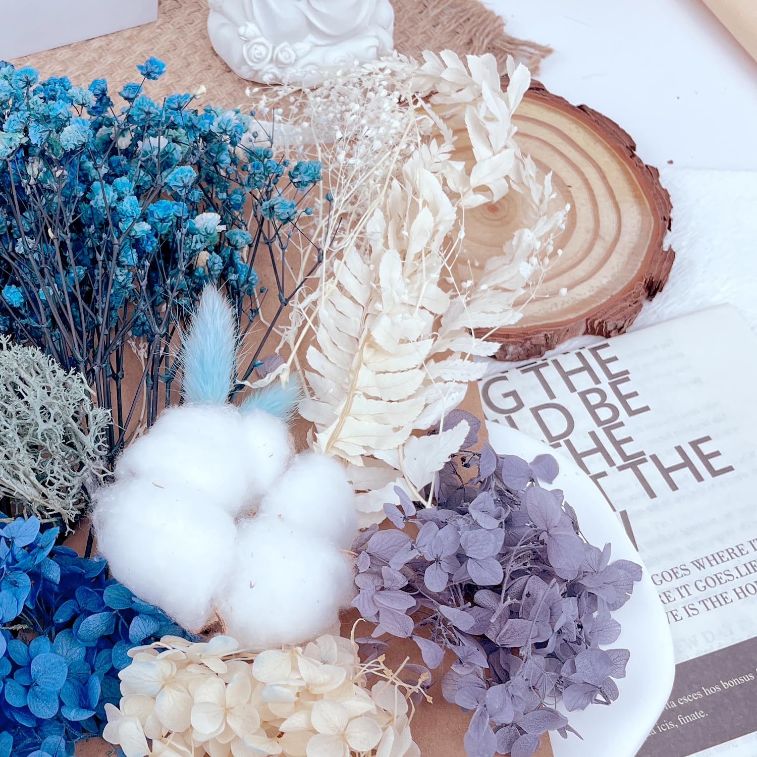Dried Flowers, Pressed Flowers Dry Flowers Dried Flowers Crafts for Diy Arts Resin Scrapbooking Jewelry Making Floral DecorationsBlue - Image 3
