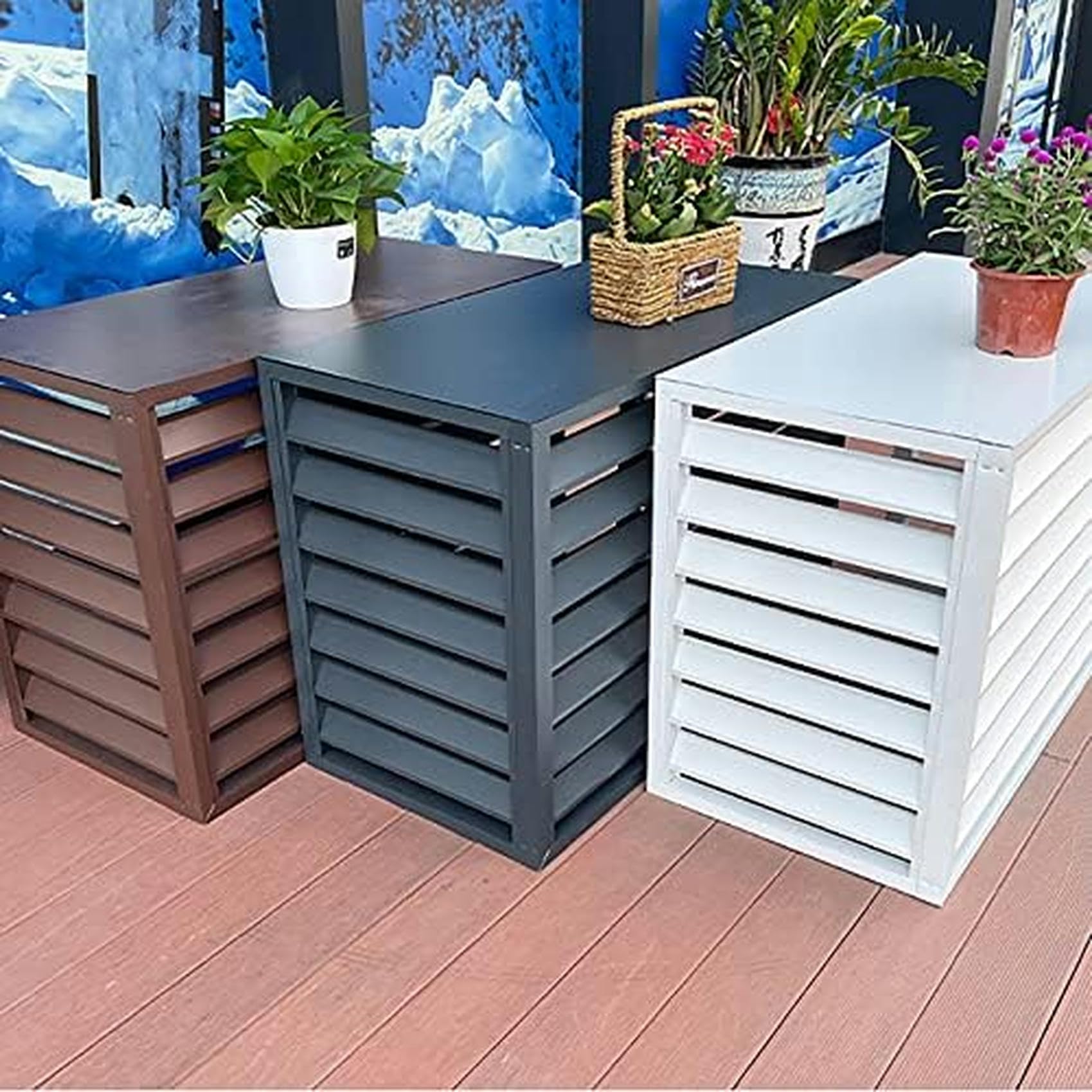 商品情報_ガーデンマスター 人工木エアコン室外機カバー | 山善の商品