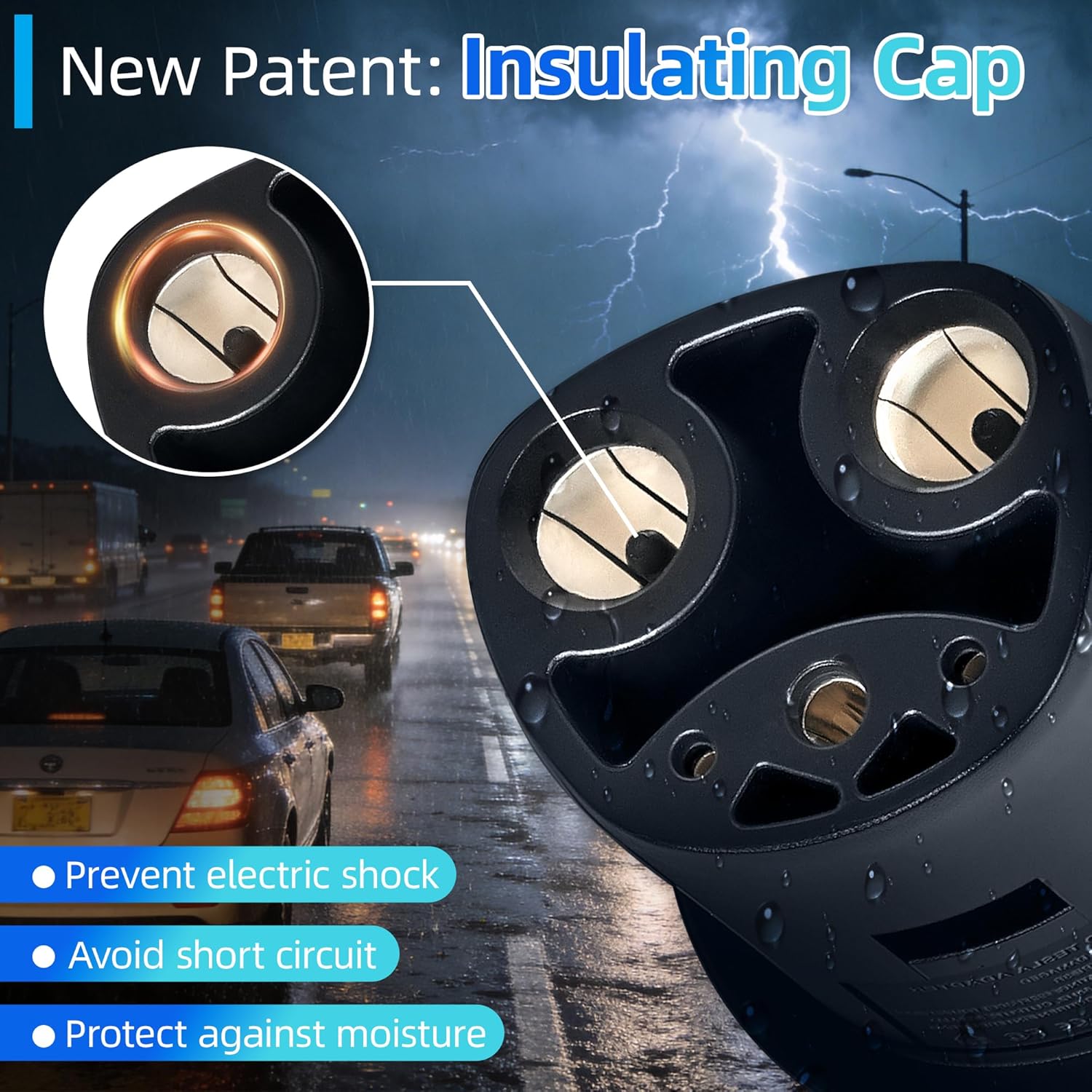 VIPTOO J1772 to Tesla Charging Adapter, 80A 250V Max EV Adapter Compatible with Tesla Model 3/Y/S/X, Tesla Charger Adapter for Level 1 & Level 2 SAE J1772 Stations, Fast & Secure Charging