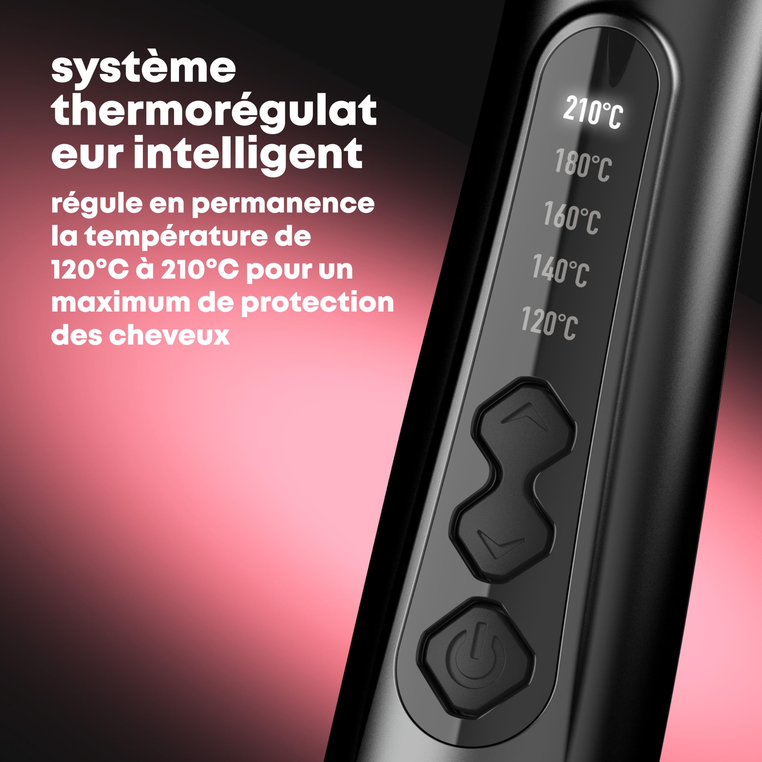 REVAMP Tight Curl Stick - Fer à Friser pour Boucles Serrées, Fer à Friser en Céramique Infusé d’Huile Progloss, Température Réglable, Pince Fine pour Bouclage Précis
