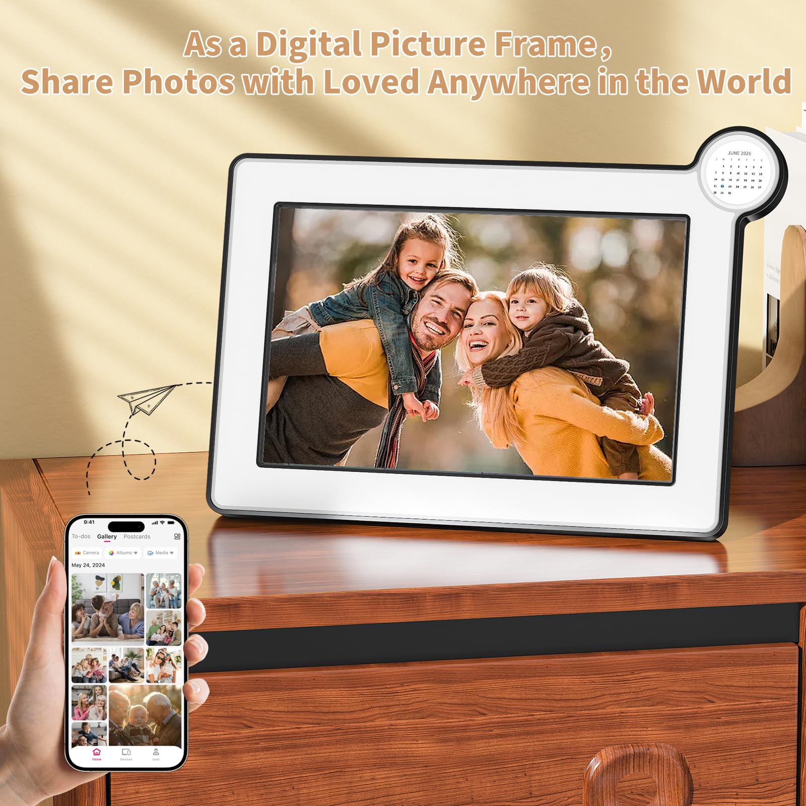 Digitaler Kalender, elektronischer Kalender mit 10,1 Zoll Touchscreen, intelligenter Kalender für Arbeit und Familienplaner, funktioniert auch als digitaler Bilderrahmen, Geschenke für Frauen und
