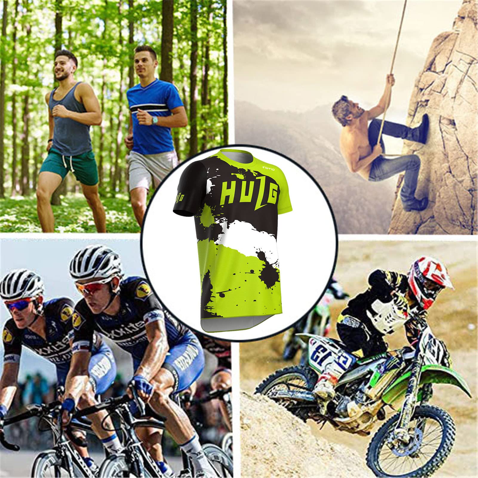 Mountainbike-Shirt,Fahrradtrikot Herren,rennrad Trikot Herren,Fahrradtrikot Herren Kurzarm,MTB Trikot,Atmungsaktives Material,Schnell Trocknend,antibakteriell
