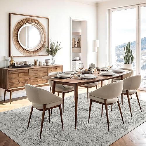 Miniatura 71 de Alfombras de Área de 9x12 para Sala de Estar, Alfombras Vintage Antideslizantes Lavables a Máquina, Alfombra Grande Ligera de Pelo Bajo para