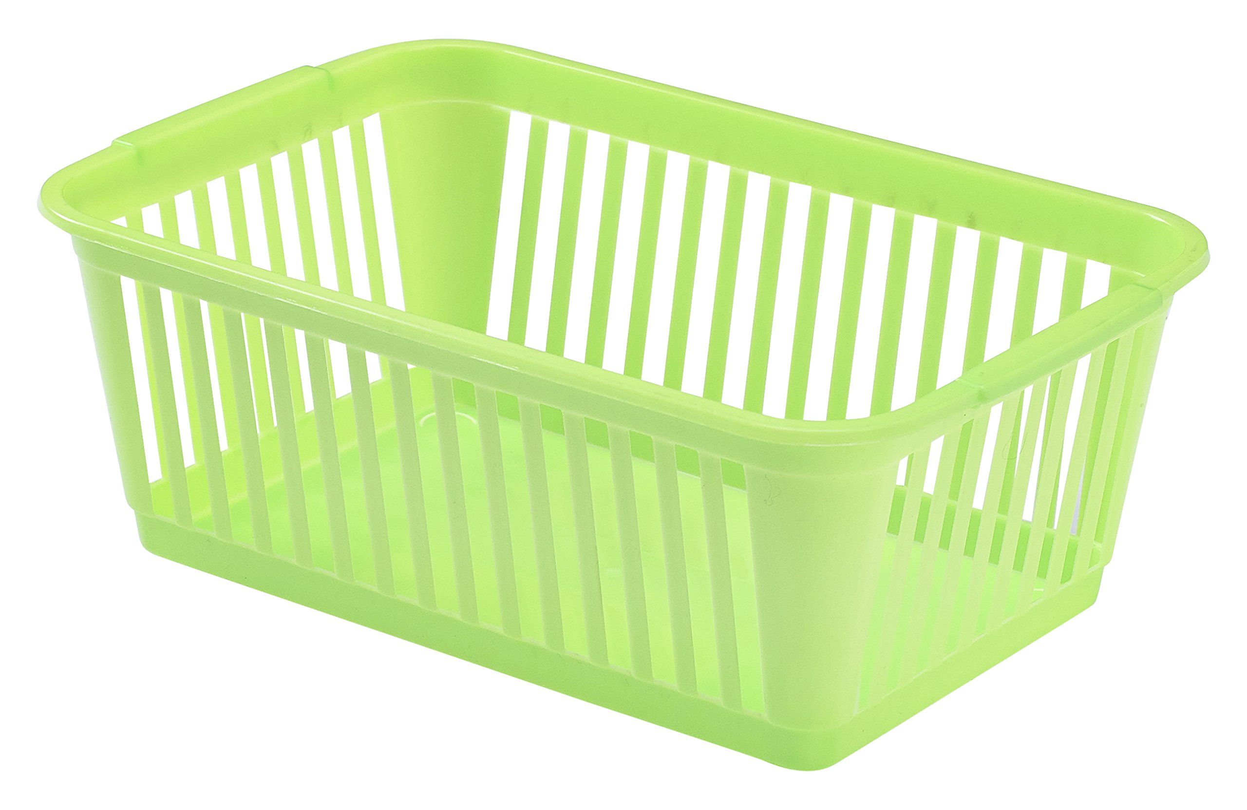 Whitefurze Handy Basket, Plastic, Lime Green, 30 cm