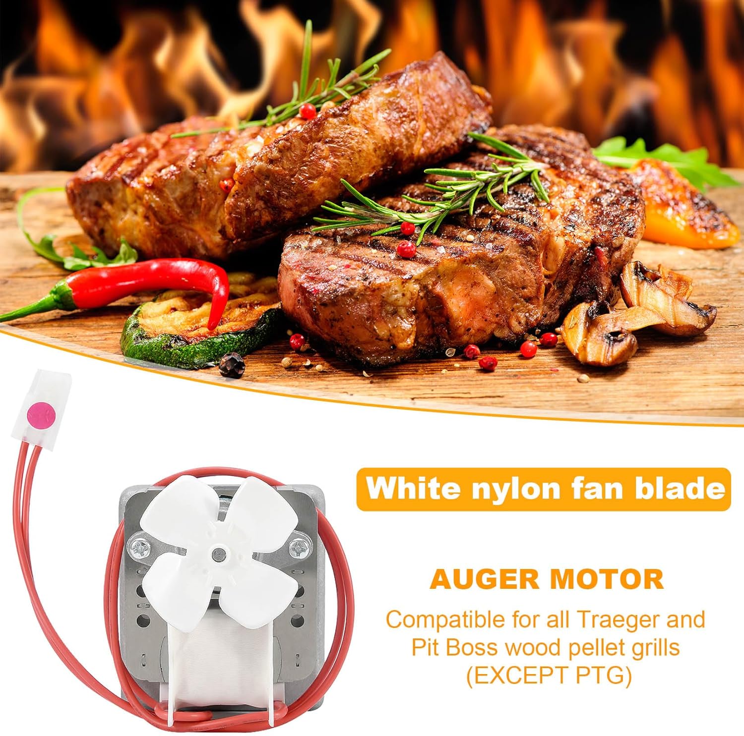 GasSaf 2.0RPM Auger Motor Replacement Parts for Pit Boss & Traeger Pellet Grills & Camp Chef Smoker Grill Drive Motor Replacement Parts 120V AC 60Hz 2 Pole