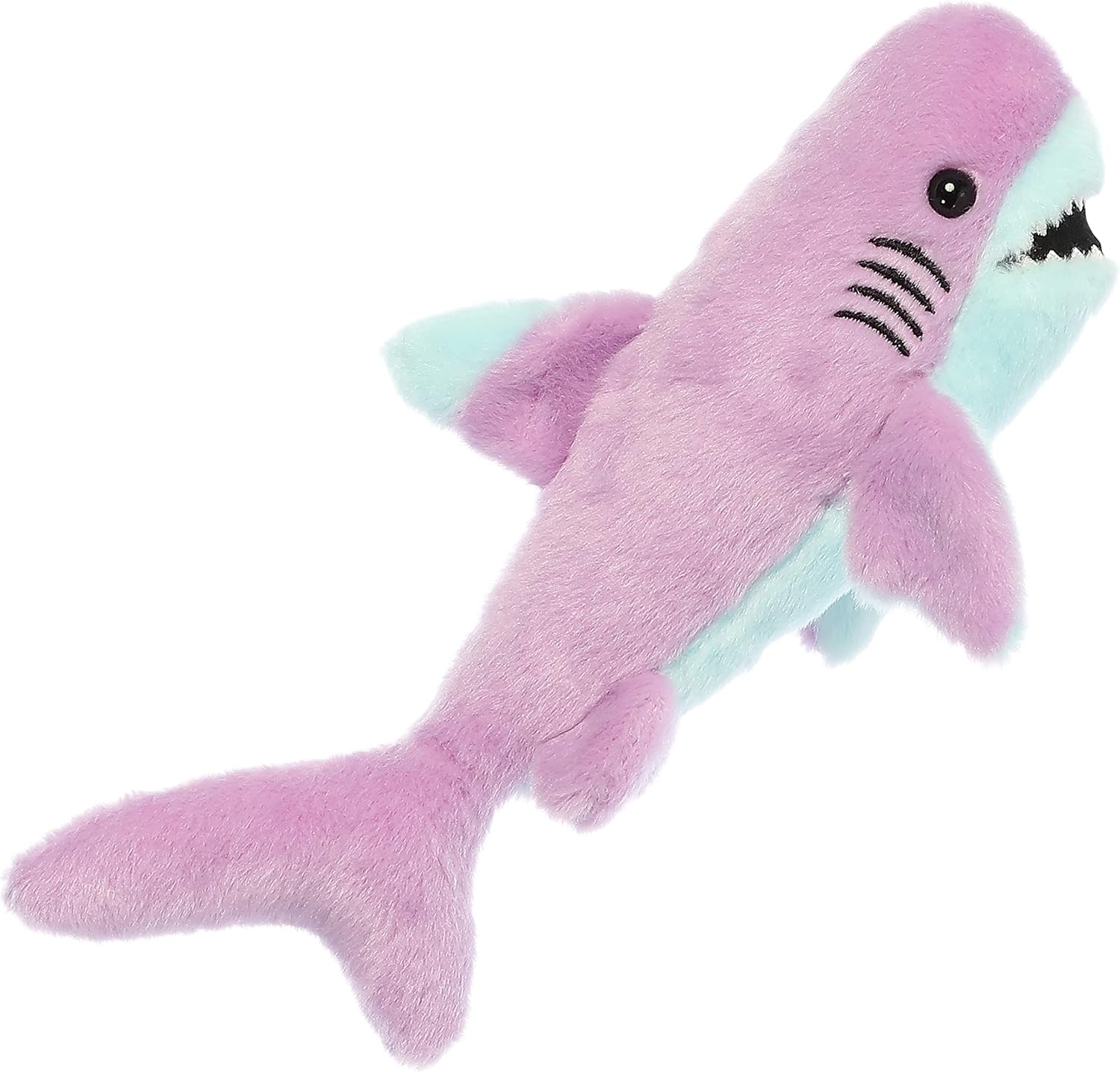 Aurora® Adorable Mini Flopsie™ Colorful Shark™ Stuffed Animal - Mini Companions Ready for Playful Adventures - for Kids All Ages, Toddlers, Adults, and Families - Purple 9.5 Inches