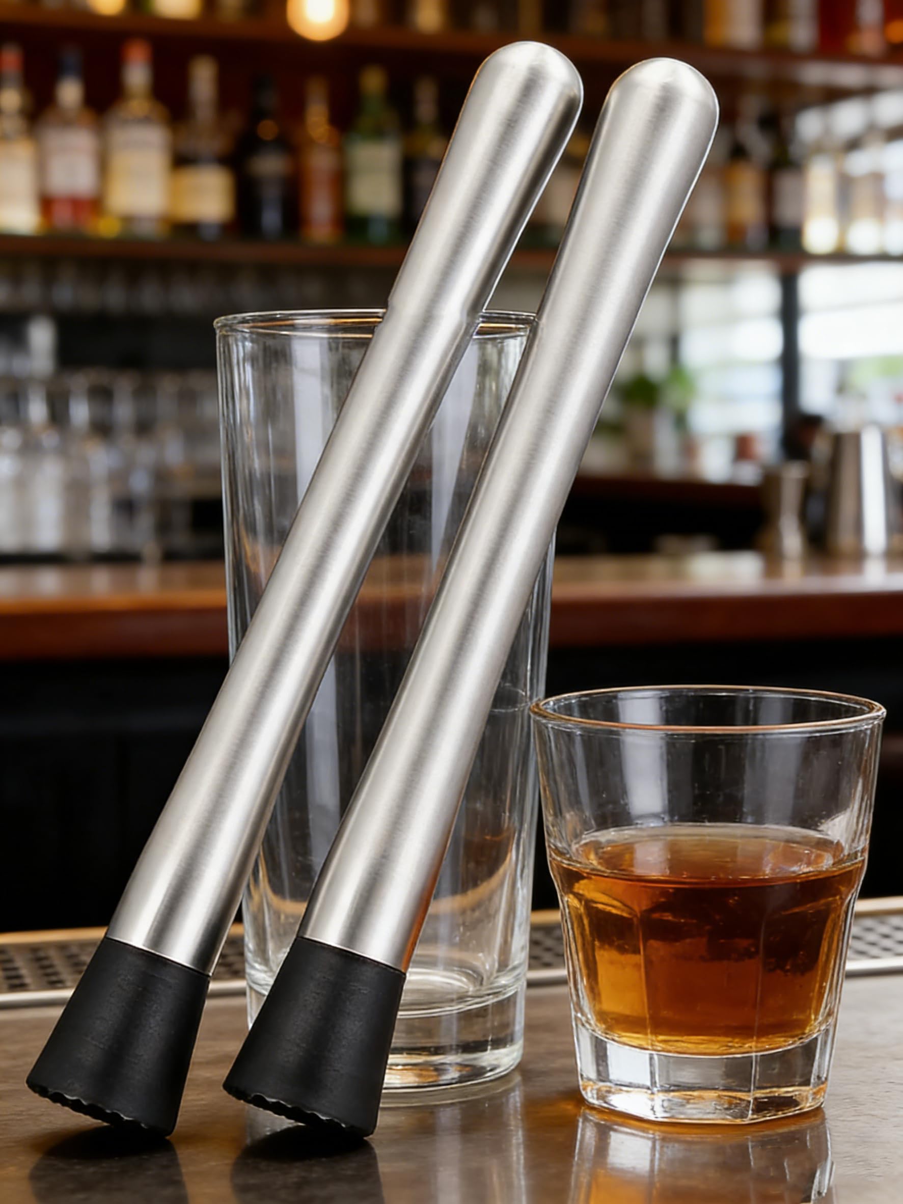 Stainless Steel Cocktail Muddlers - 2 Pack -6 Stainless Steel Cocktail Muddlers - 2 Pack -6
