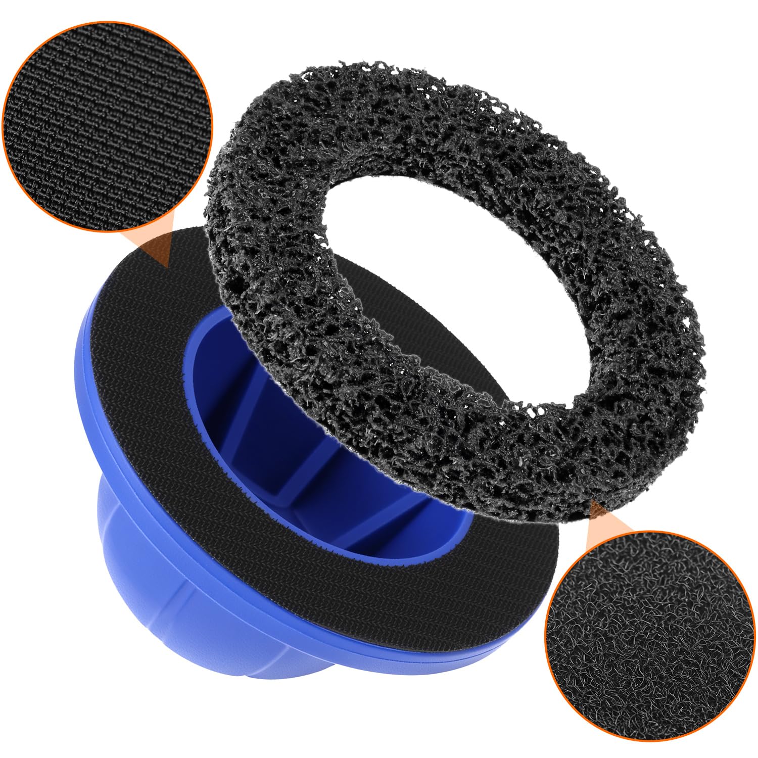 QWORK® Amoladora de Cubos de Rueda para Autos con Disco abrasivo de Repuesto, Ø90-150 mm – Compatible con Llave de Impacto y Taladro inalámbrico