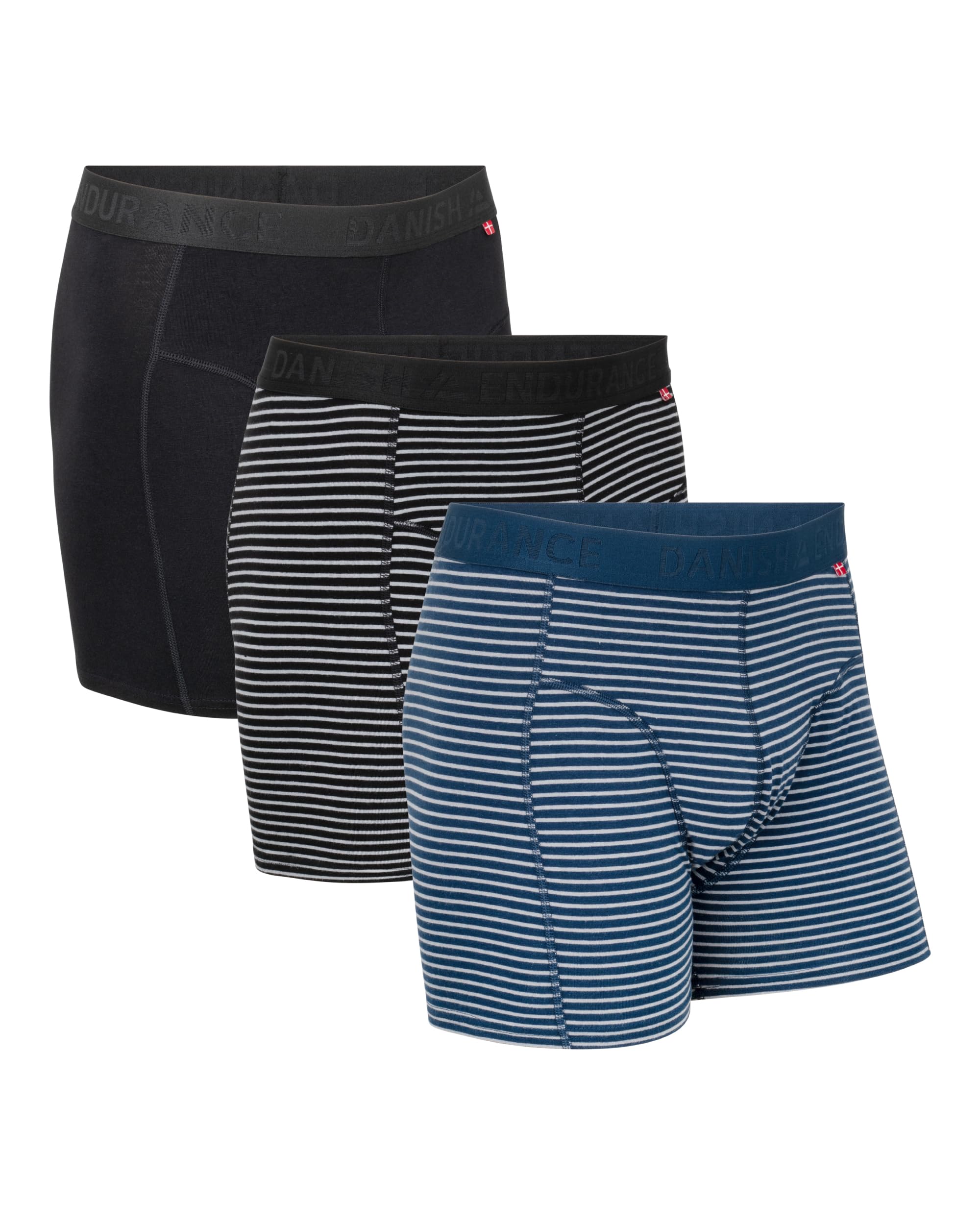 DANISH ENDURANCE Boxershorts Herren 3er/6er Pack, Bio Baumwolle, Ohne kratzenden Zettel, Weicher Bund, Hoher, Hautfreundlich & Atmungsaktiv