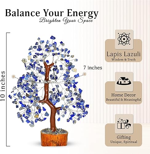 Miniatura 166 de YATSKIA - Árbol de cristal turquesa Feng Shui, alambre, bonsái Buhha, estatua reiki, Chakra curativo energía positiva, buena suerte dinero regalos