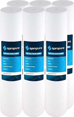 SpiroPure Repuesto para filtros Pentek DGD-7525-20155356-43 20x4.5 (6 unidades)
