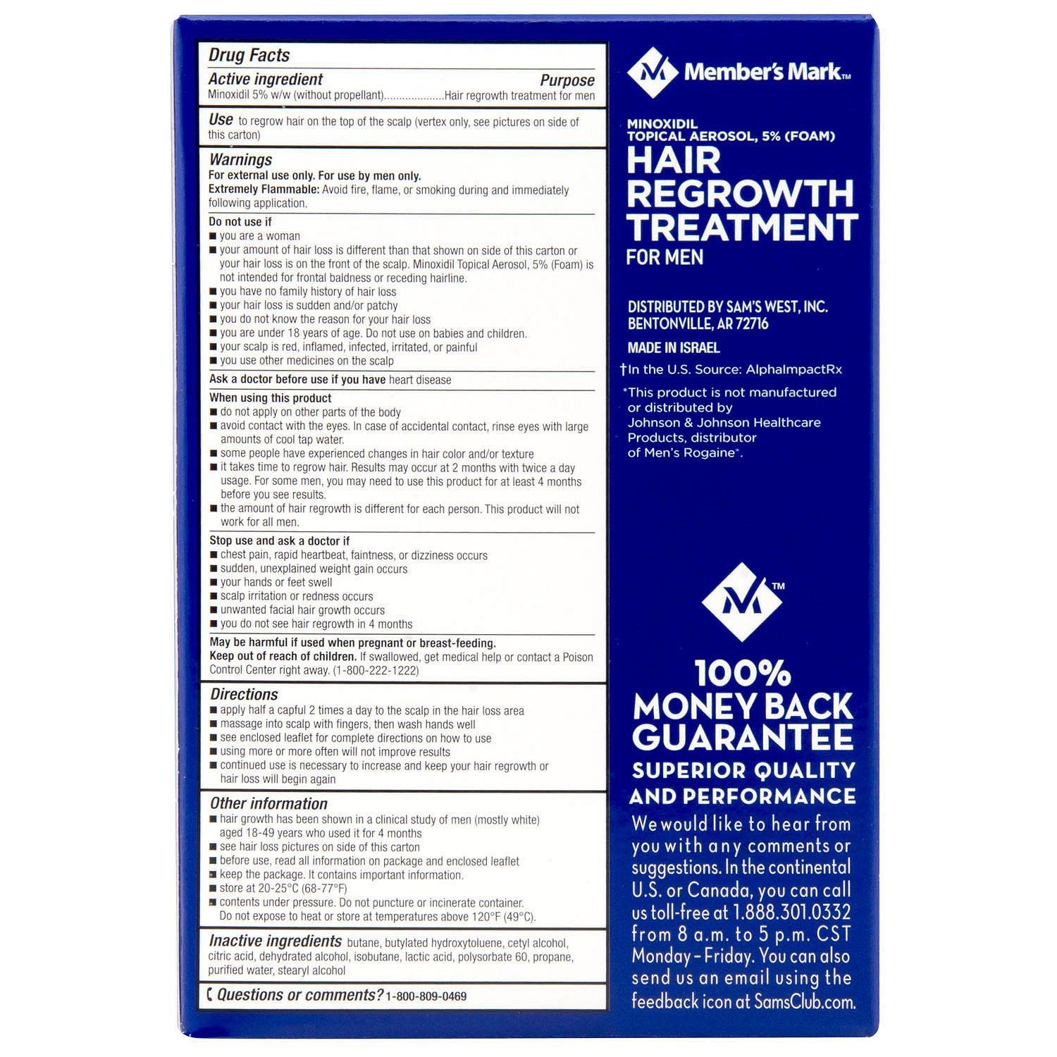 Hair Regrowth Treatment For Men 4 Month Supply Foam Minoxidil 5% Foam (2.11 oz, 4 ct.)