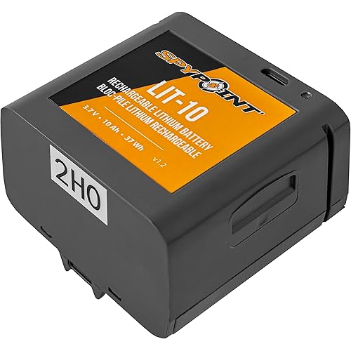 SPYPOINT LIT-10 3.7V Rechargeable Lithium Battery LINK-MICRO | CELL-LINK 10 200mAh for Cellular Trail Cameras with Charging Power Cable Included | Cell Cameras for hunting Lithium Battery