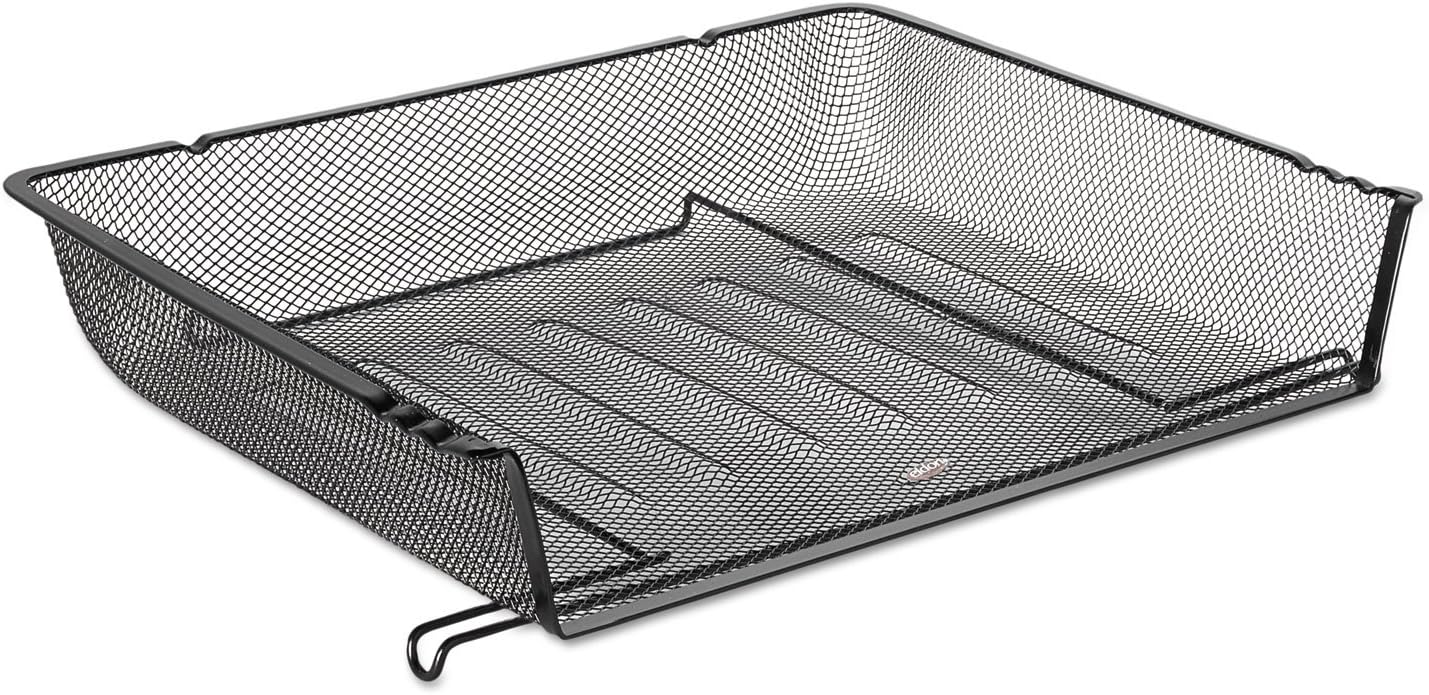 Black Mesh Stackable Letter Tray Organizer