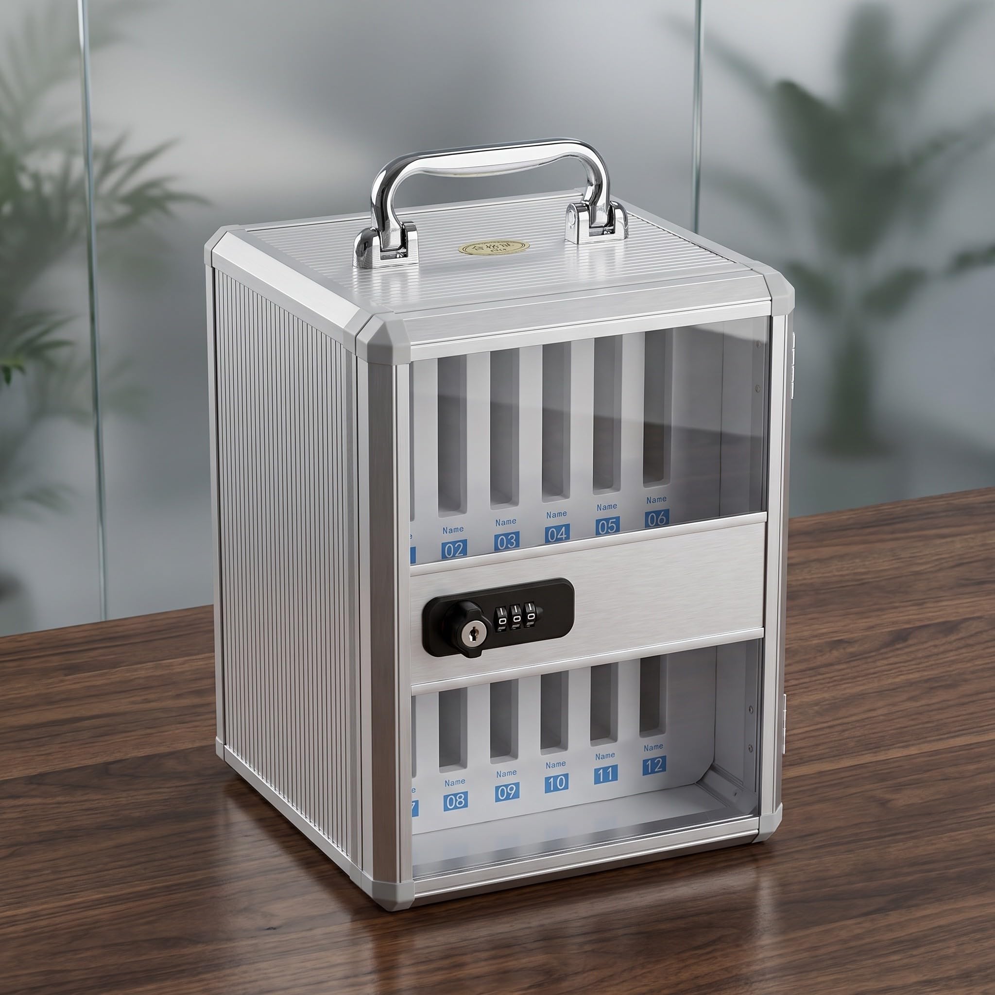 Caja de Seguridad para Móviles de Metal Ligero, 12 Compartimentos