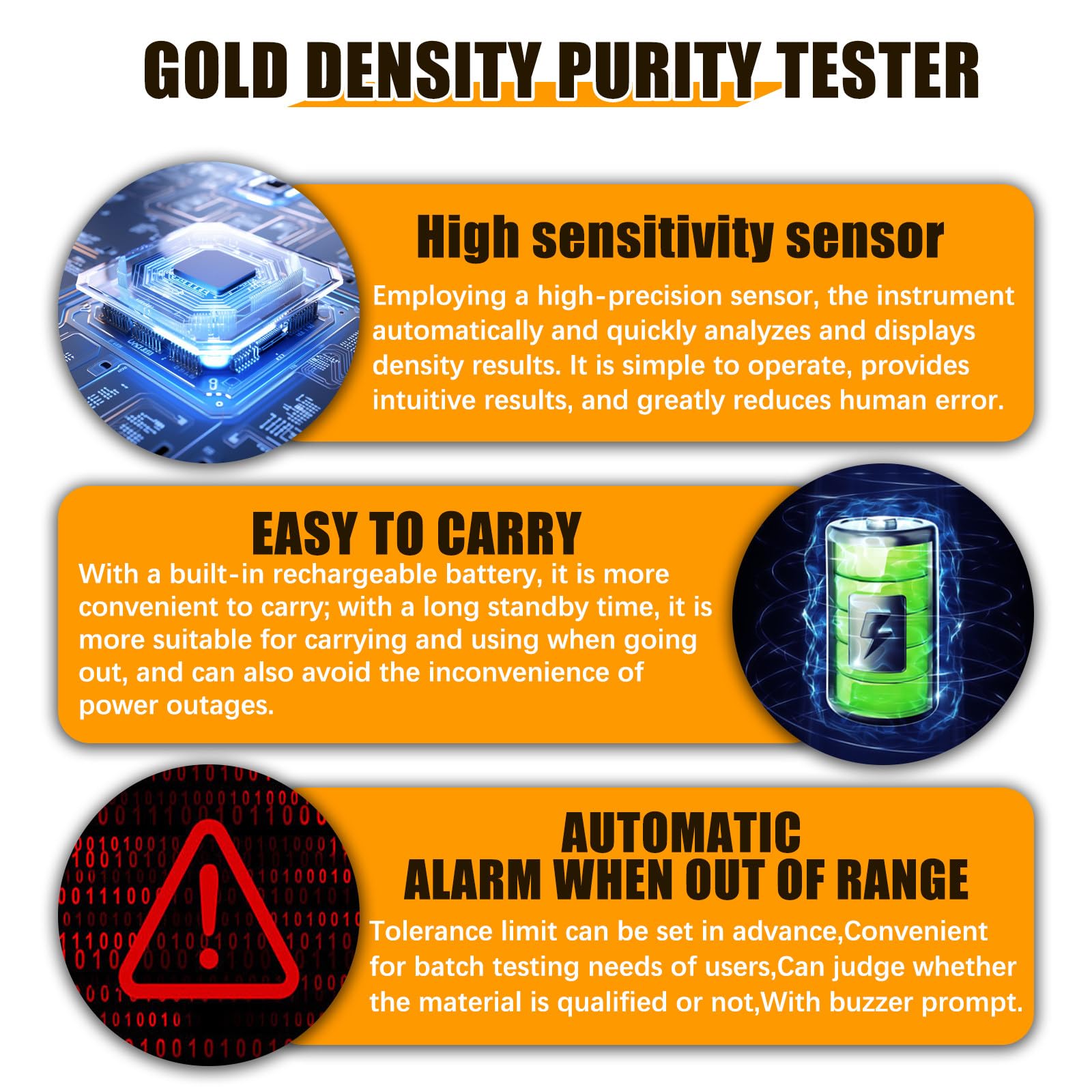 Probador electrónico de pureza de Oro, comprobador Digital de autenticidad de Metales Preciosos, medidor de pureza de Oro, densímetro para Laboratorios, joyerías y Bancos 300K