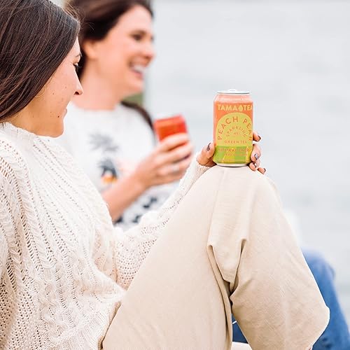 Miniatura 5 de Tama Tea Té verde espumoso sin azúcar, pera de melocotón, orgánico y naturalmente energizante, cero calorías, cero carbohidratos, sin OMG, rico en