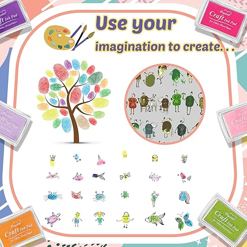 Miniatura 3 de Almohadilla de tinta lavable de 40 colores para manualidades almohadillas de tinta para los dedos para sellos de goma para niños papel de madera