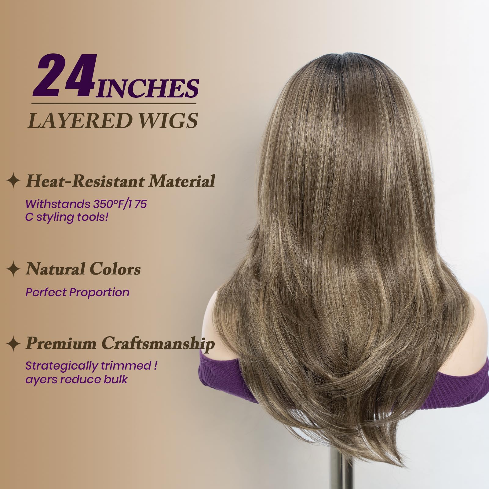 FASHION IDOL Wear to Go parrucche in capelli sintetici con frontale in pizzo parrucche in capelli sintetici con ciocche pre-separate e scalate parrucche con onde naturali