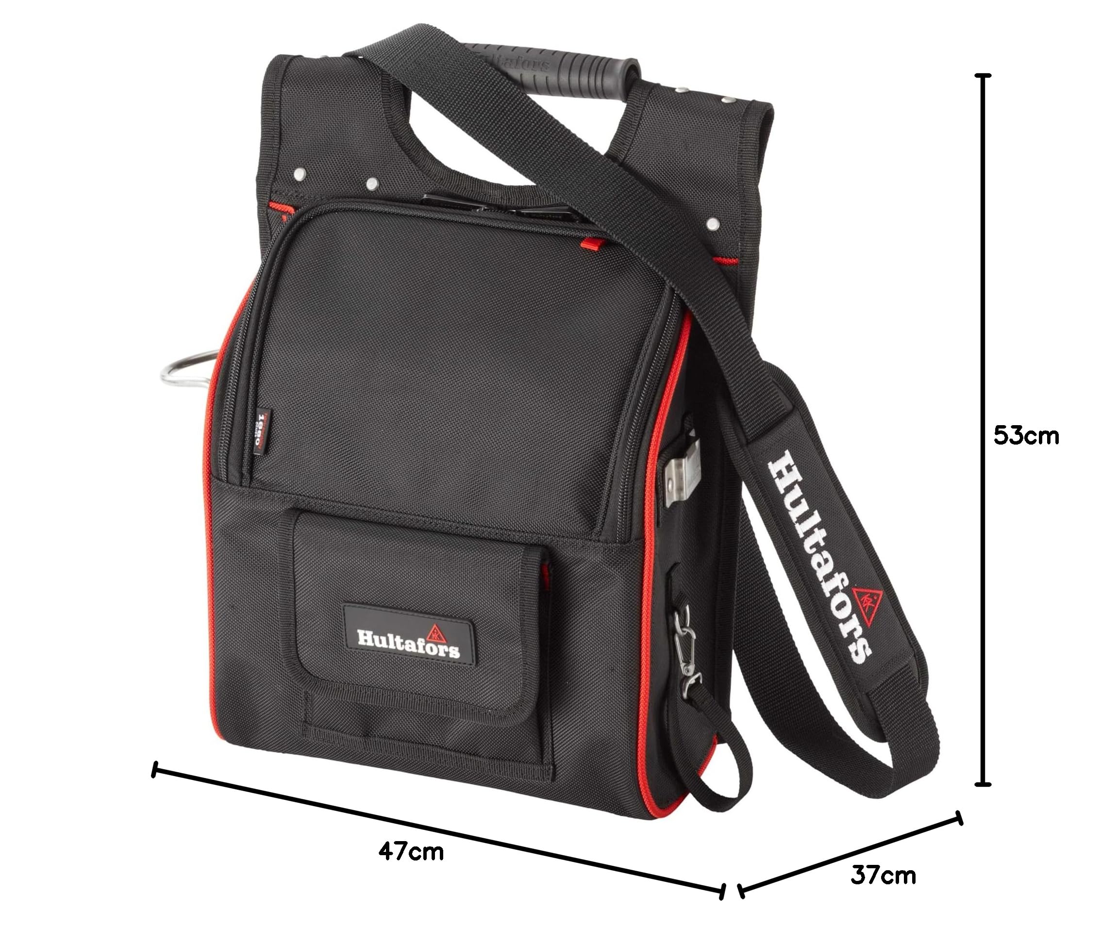 Hultafors 590170 Sac à outils à roulettes, 33 compartiments, chariot pour outils avec poignée extensible, divers compartiments de rangement