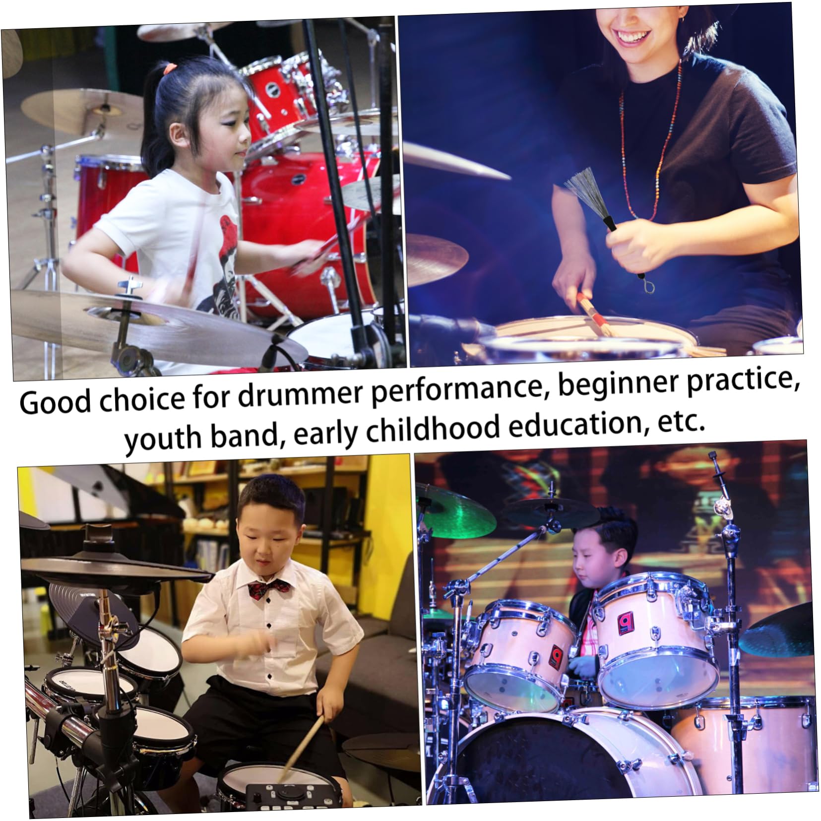 ERINGOGO 1Pair Drum Stick Brush for Jazz Drums Includes with Convenient Bag for and Transport present for Drum Enthusiasts