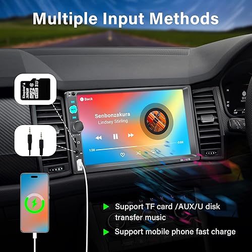 Miniatura 4 de Hexahedron Estéreo de auto doble DIN con Apple Carplay y Android Auto, pantalla táctil de 7 pulgadas, cámara de respaldo, Bluetooth, enlace de